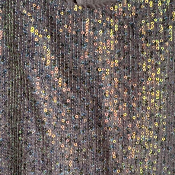 NWT Zunie Girls Floral Pink Sequin Party Dress Rose Gold Size 12 Spaghetti Strap - Picture 4 of 9